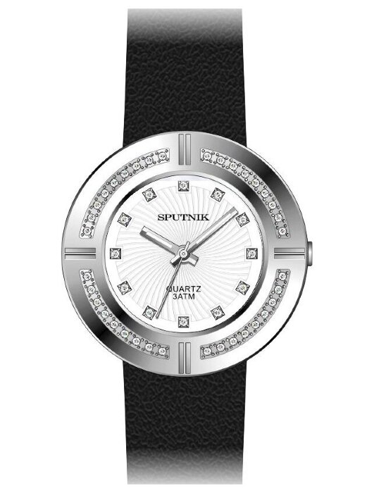 Наручные часы Спутник Л-300512-1 (бел.) кам.,черный рем