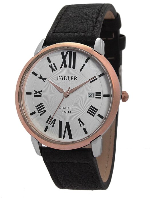Наручные часы FABLER FM-710061-6 (бел.) 1 кален-рь,кож.рем