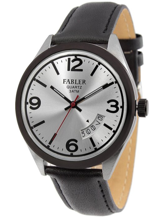 Наручные часы FABLER FM-710001-1.3 (сталь) 1 календарь,кож.рем