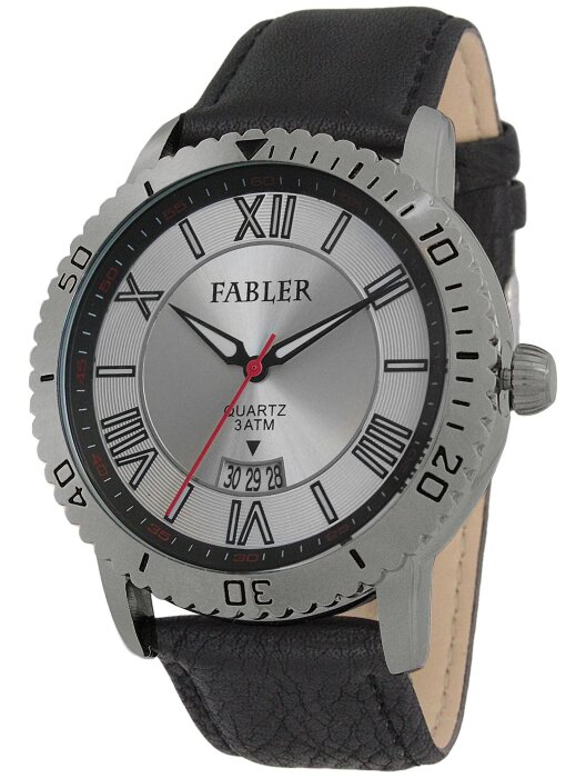 Наручные часы FABLER FM-710231-1 (сталь) 1 календарь,кож.рем