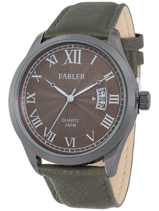 Наручные часы FABLER FM-710251-1 (сер.) 1 календарь,кож.рем
