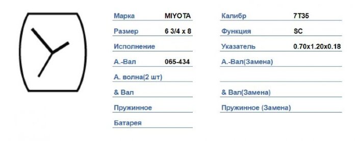 Механизм Miyota 7T35