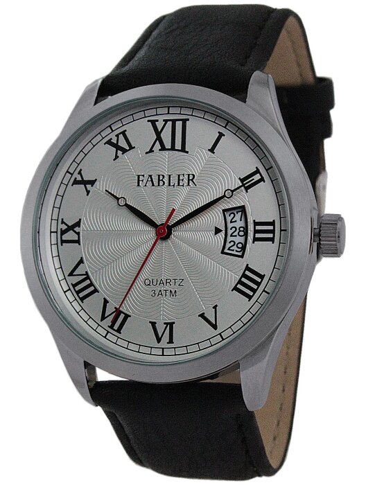 Наручные часы FABLER FM-710251-1 (сталь) 1 календарь,кож.рем