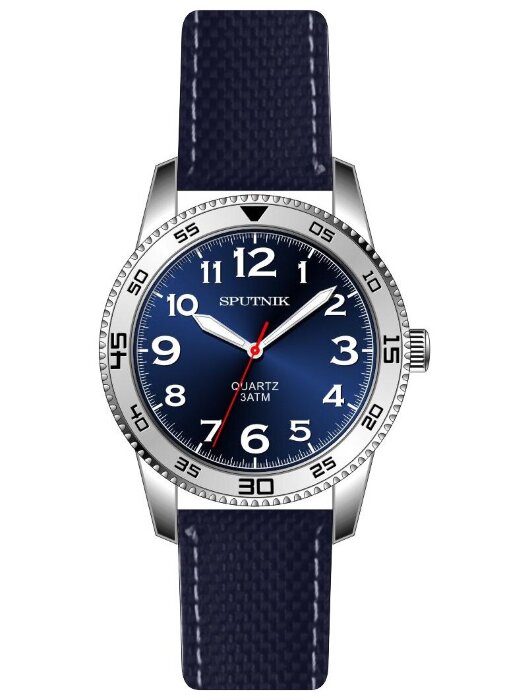 Наручные часы Спутник М-858480 Н-1 (синий)кож.рем