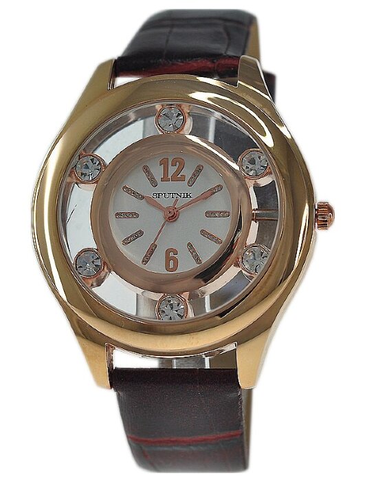Наручные часы Спутник Л-300191-8 (сталь) коричневый рем