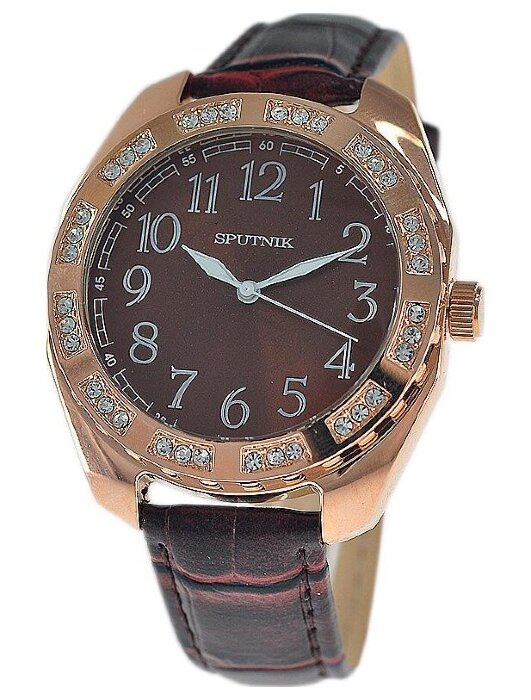 Наручные часы Спутник Л-300580-8 (корич.) кам.,коричневый рем