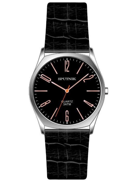 Наручные часы Спутник М-858172 Н -1 (черн.роз.оф.)кож.рем
