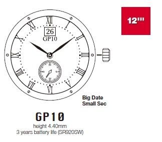 Механизм Miyota GP10-12H