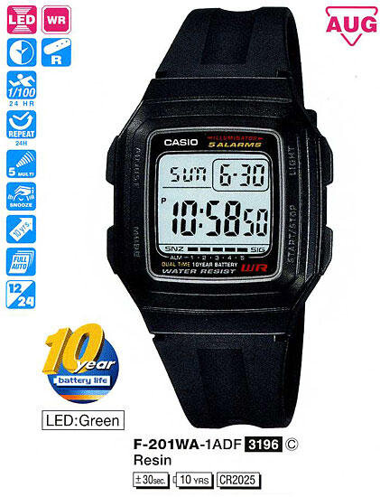 Наручные часы CASIO F-201WA-1A