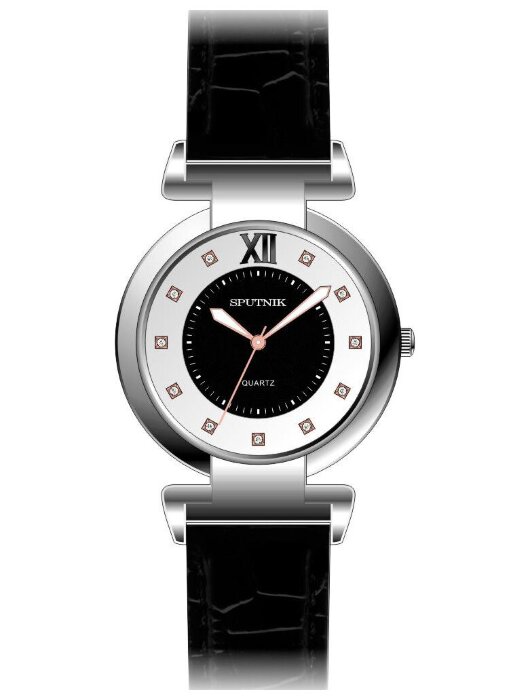 Наручные часы Спутник Л-300251-1 (сталь+черн.)черный рем