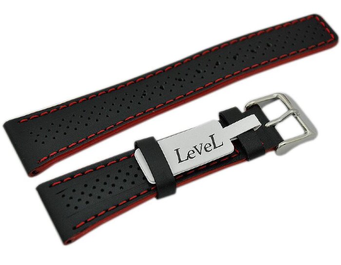 Ремешки LeVeL 1301.1.20 чёрный красная нитка