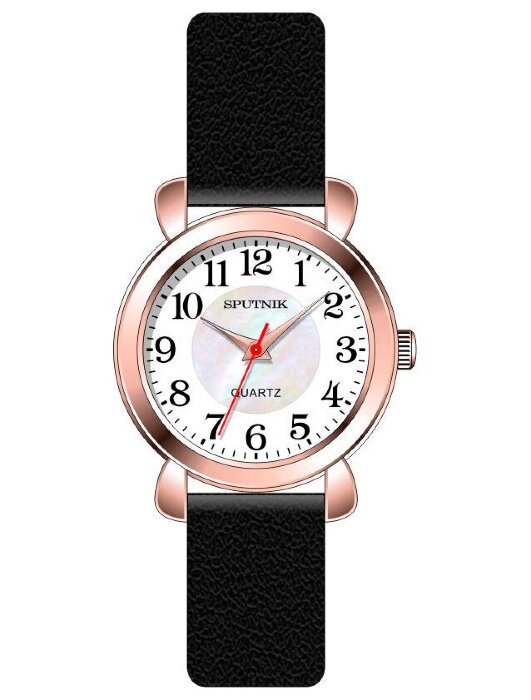 Наручные часы Спутник Л-201140-8 (бел.+перл.) черный рем