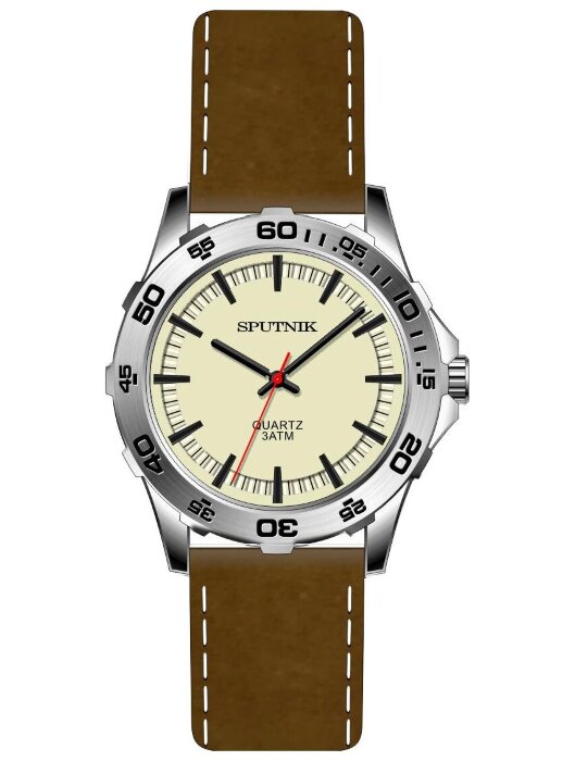Наручные часы Спутник М-858431 Н-1 (бежевый) кож.рем
