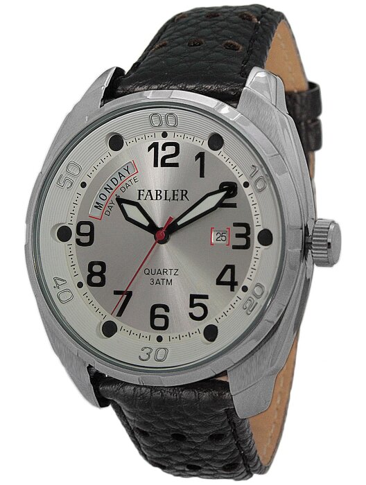 Наручные часы FABLER FM-710110-1 (сталь) 2 кален-рь,кож.рем
