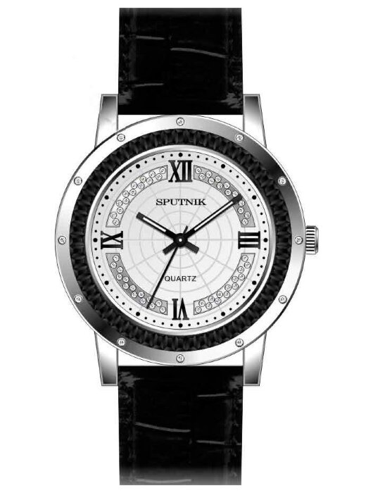 Наручные часы Спутник Л-300142-1.3 (сталь) черный рем