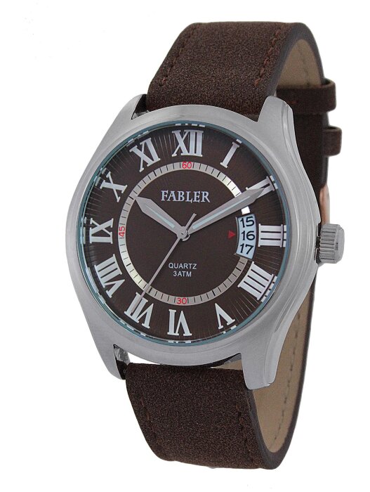 Наручные часы FABLER FM-710281-1(корич.) 1 календарь,кож.рем