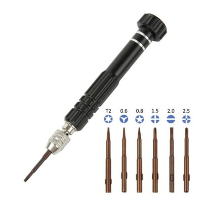 Черная Отвертка для точной механики, 5в1, сменные биты Sturm! 1040-11-S5