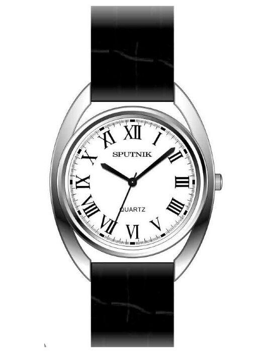 Наручные часы Спутник Л-200472-1 (бел.) черный рем